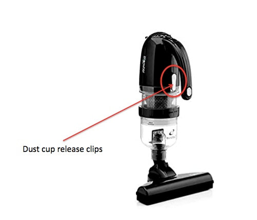 Dust cup release clips